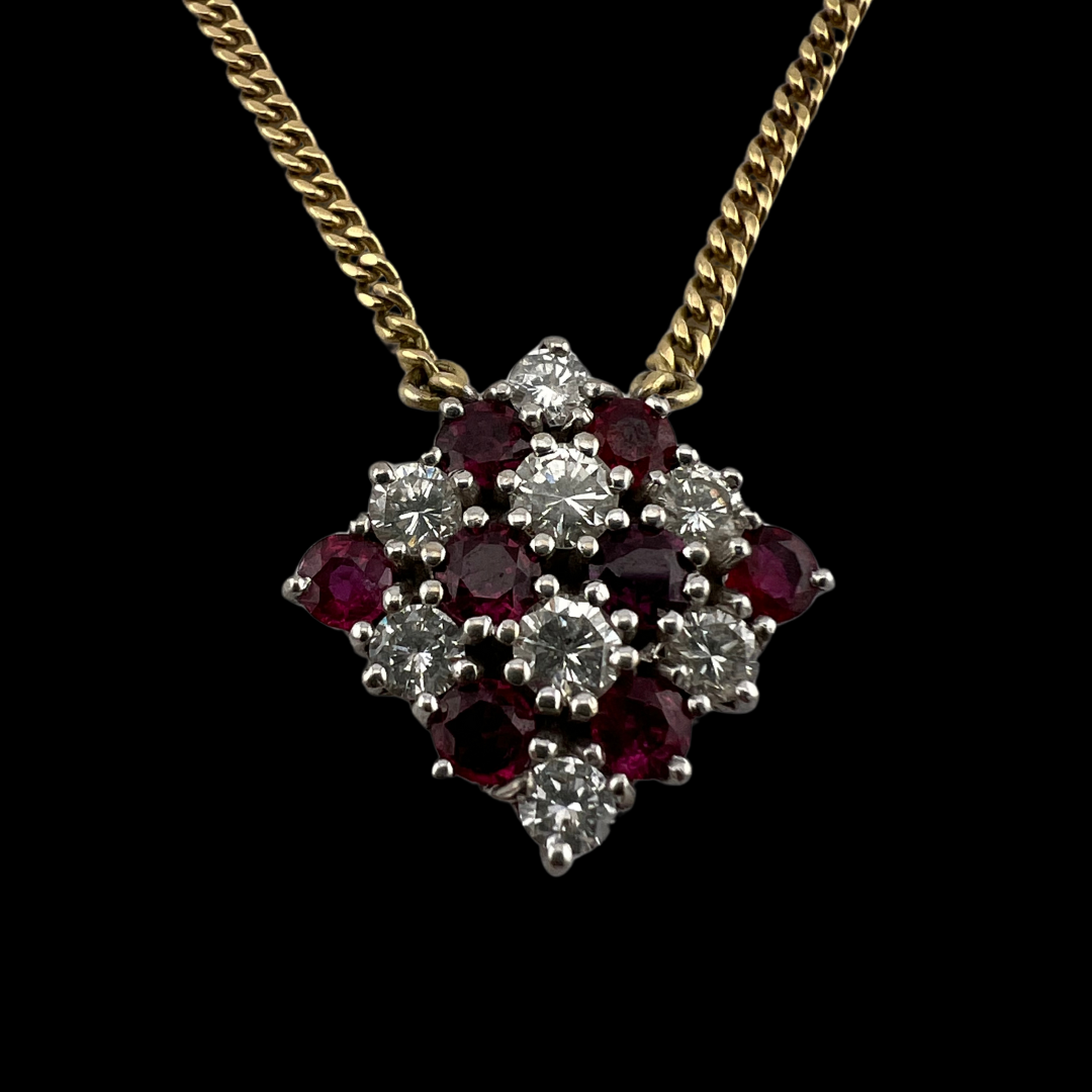 18ct Gold Ruby and Diamond Necklace