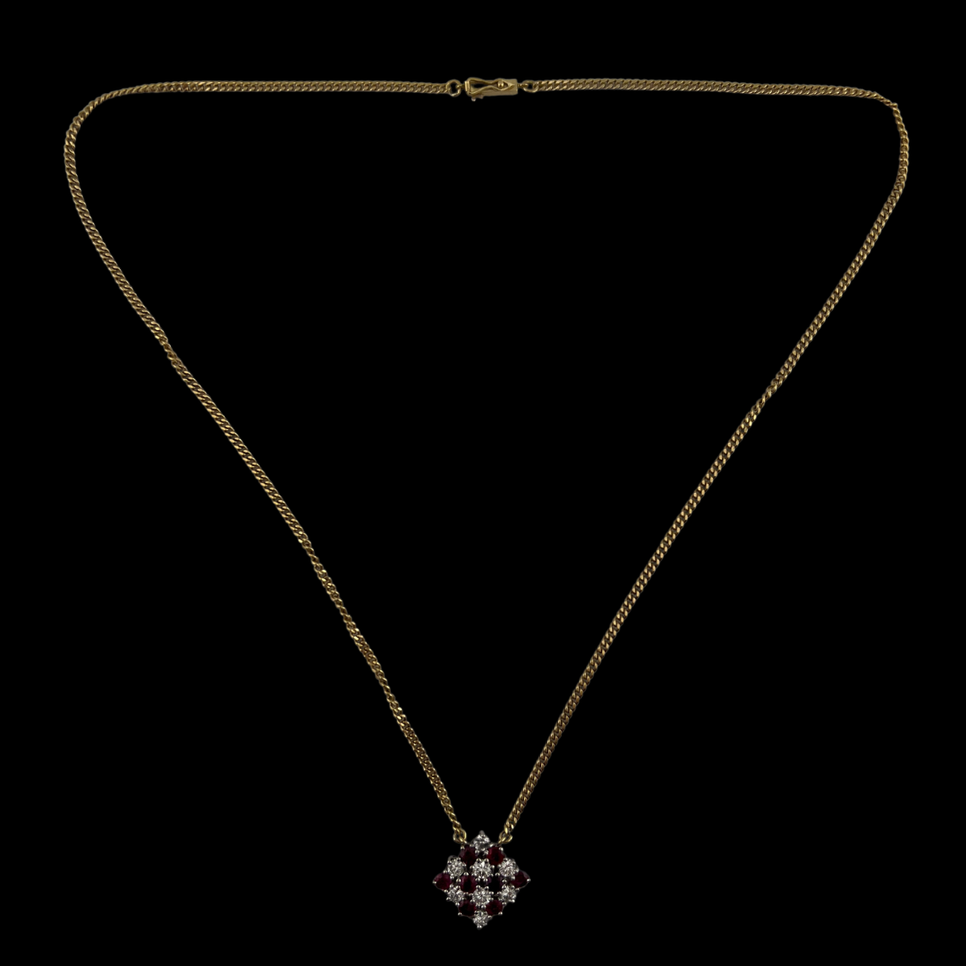 18ct Gold Ruby and Diamond Necklace