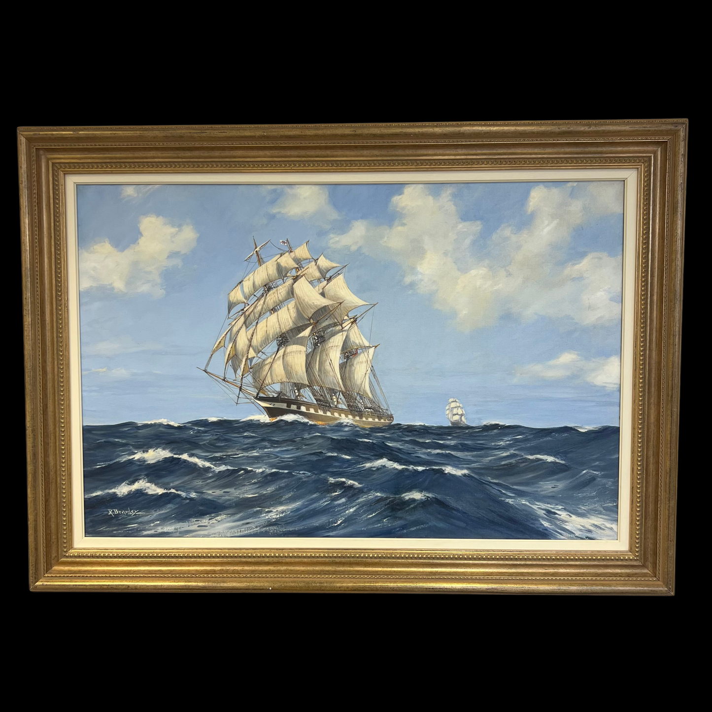 R.Bramley (20th C.) Large Naval Painting