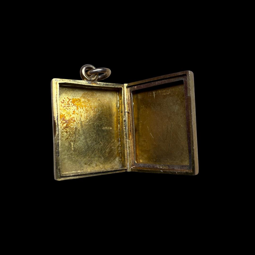 Vintage 9ct Gold Book Locket Charm – Solid Yellow Gold, Hallmarked