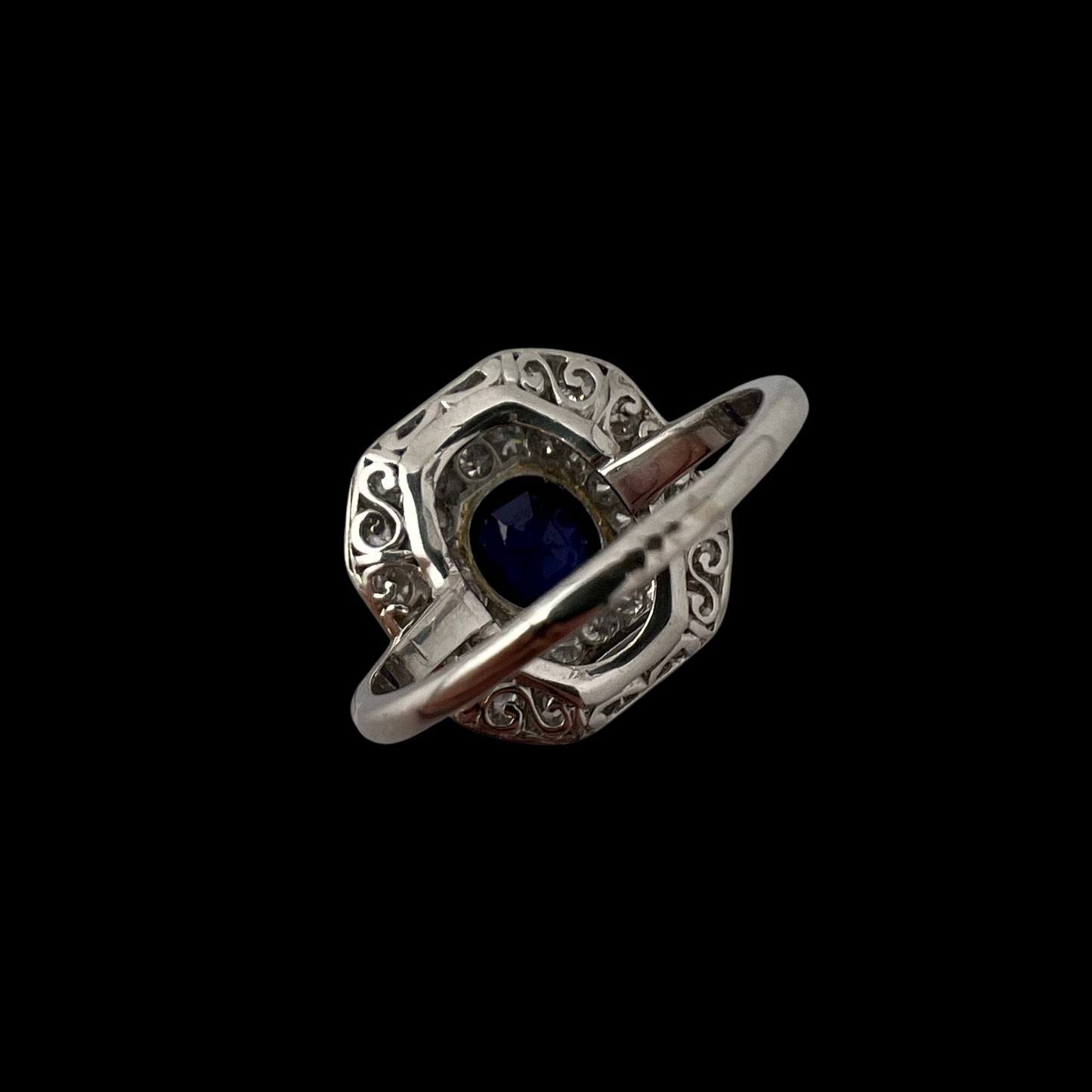 Art Deco Sapphire & Diamond Double Cluster Ring