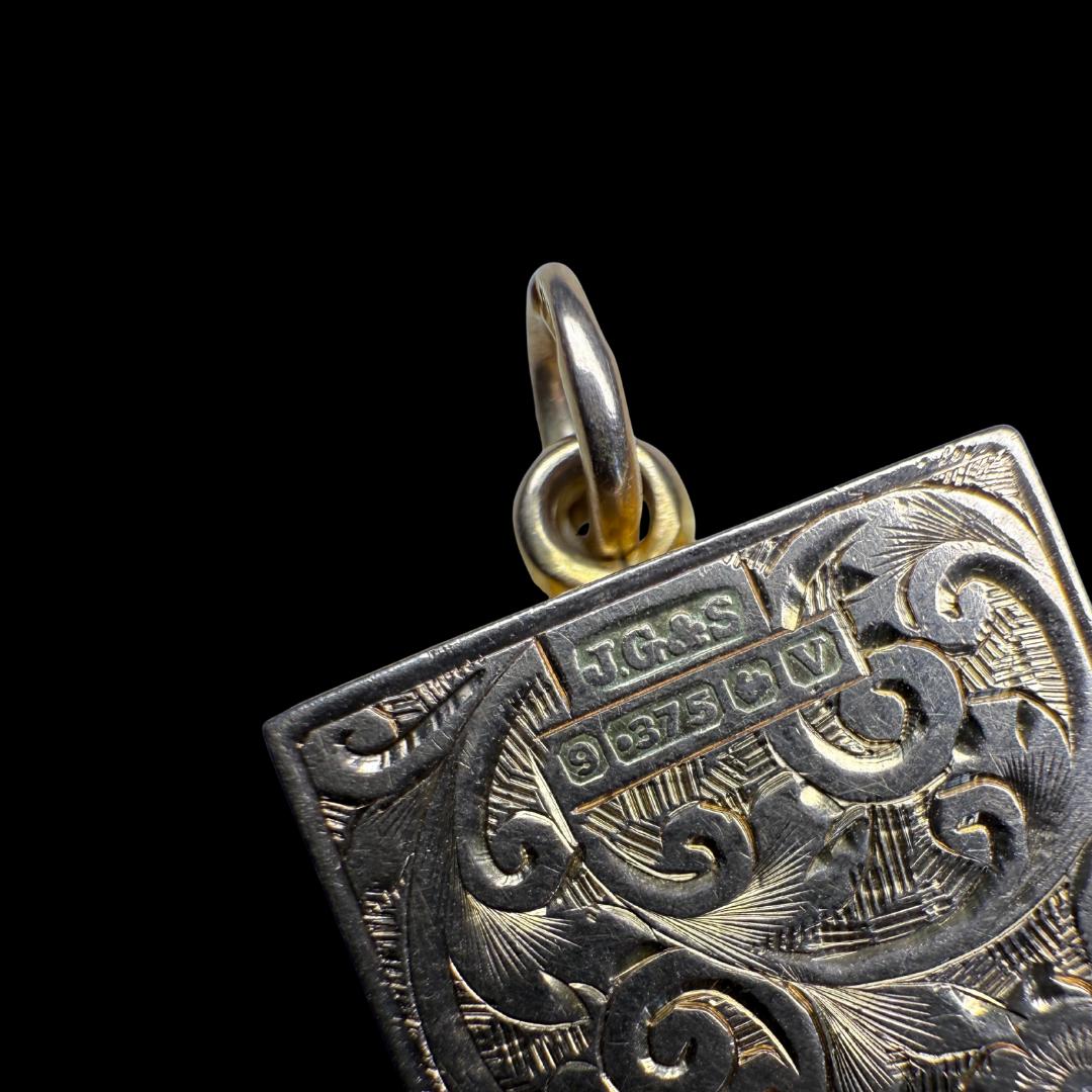 Vintage 9ct Gold Book Locket Charm – Solid Yellow Gold, Hallmarked