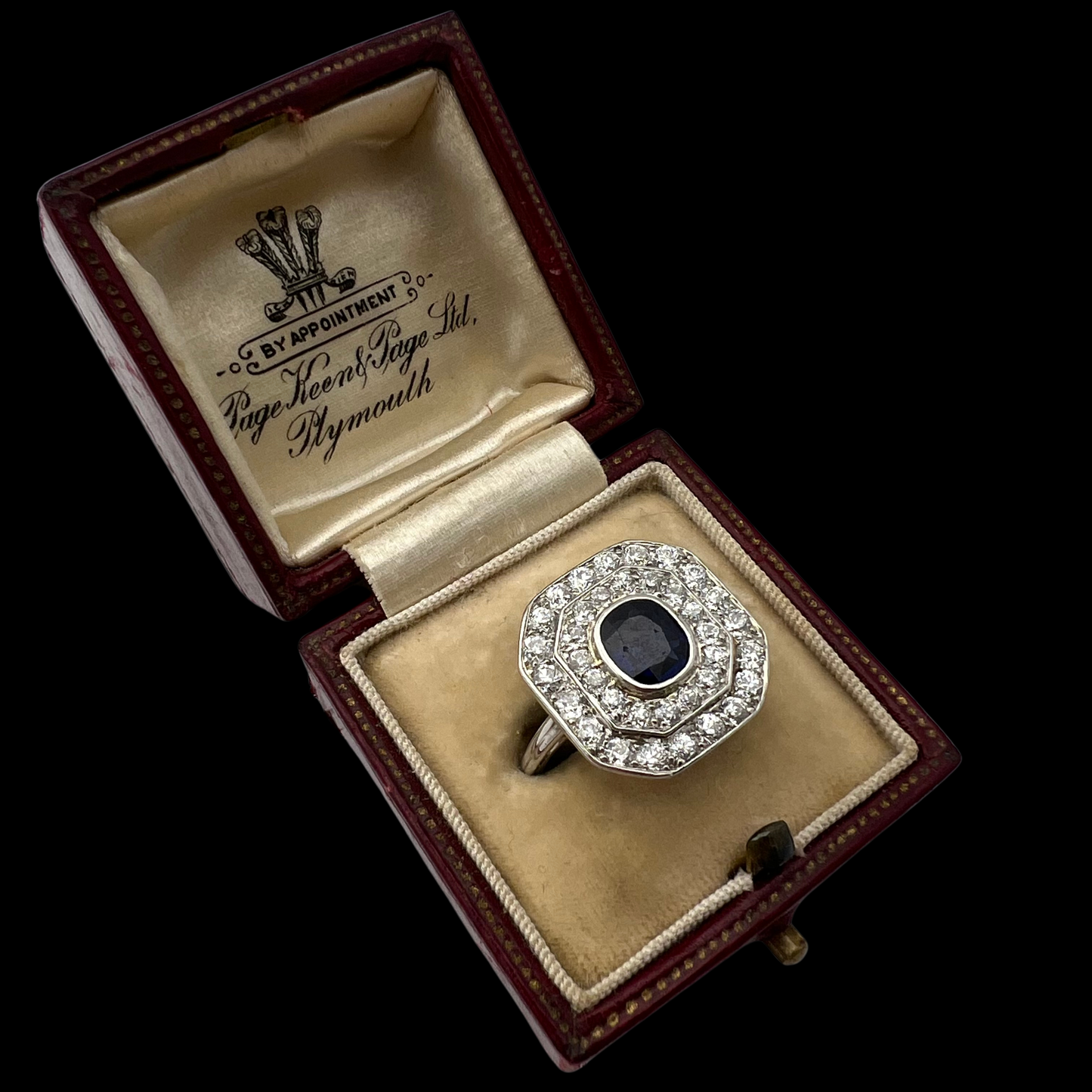 Art Deco Sapphire & Diamond Double Cluster Ring