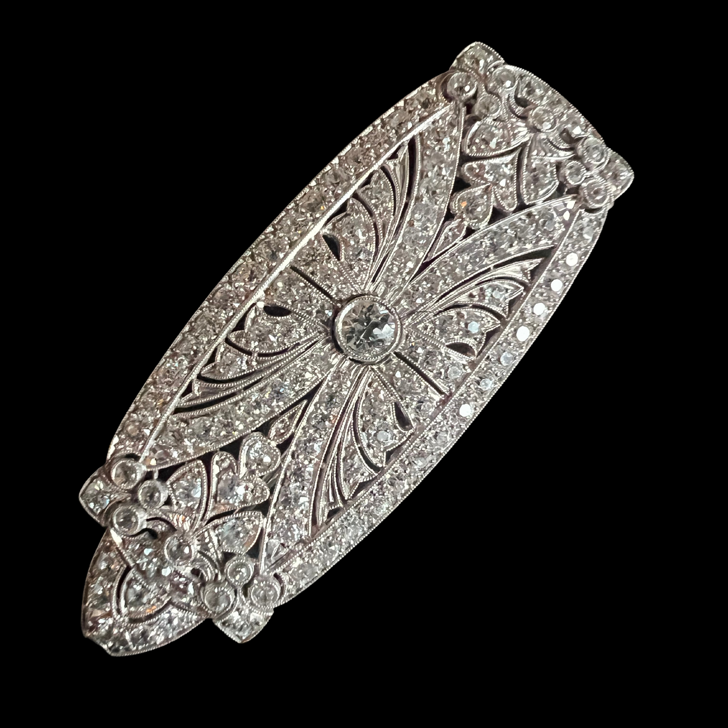 Belle Epoque Platinum and Diamond Brooch