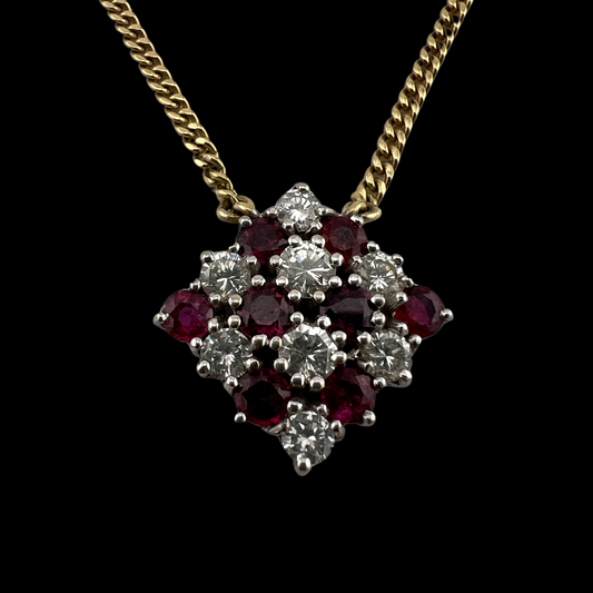 18ct Gold Ruby and Diamond Necklace
