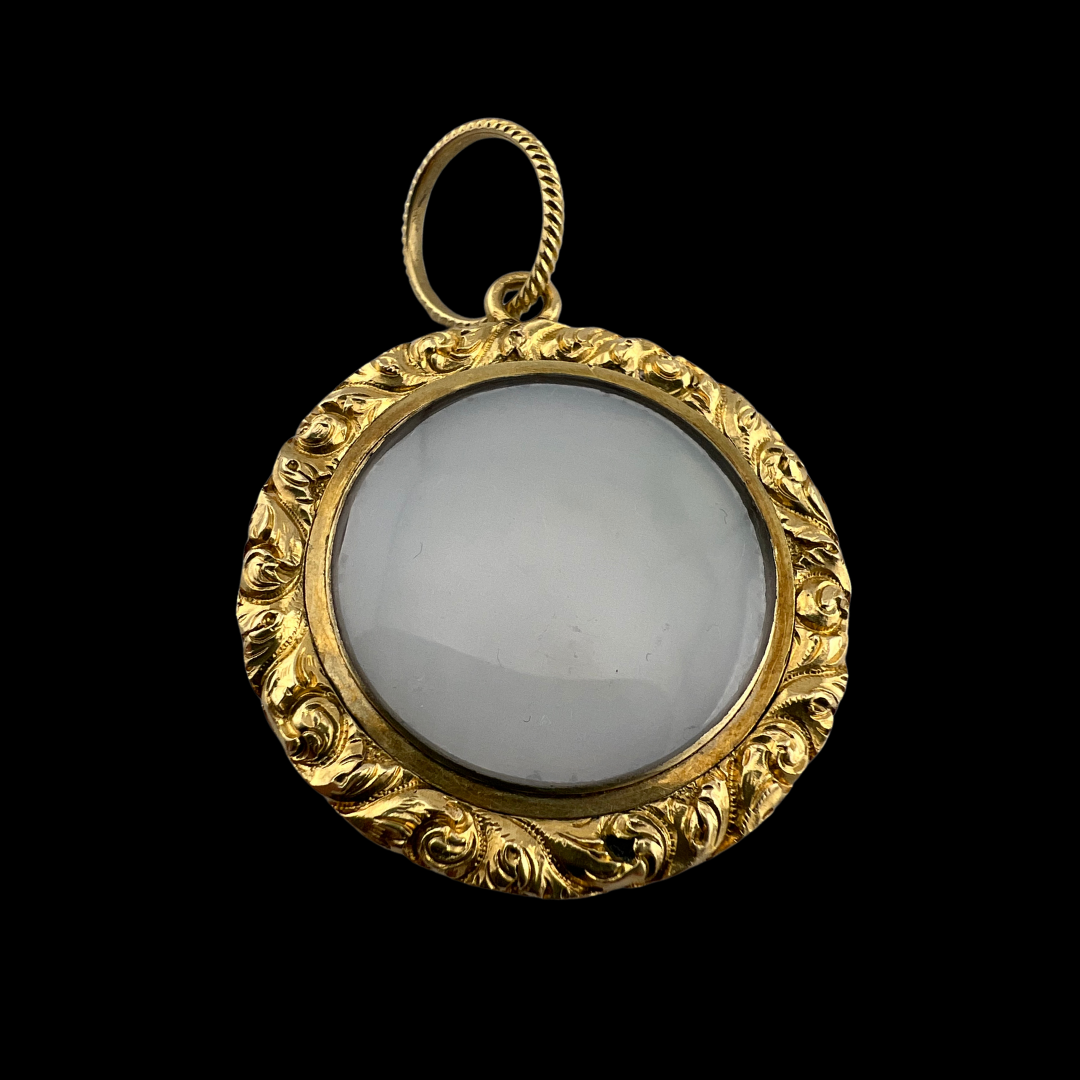 Victorian High Carat Gold Circular Pendant