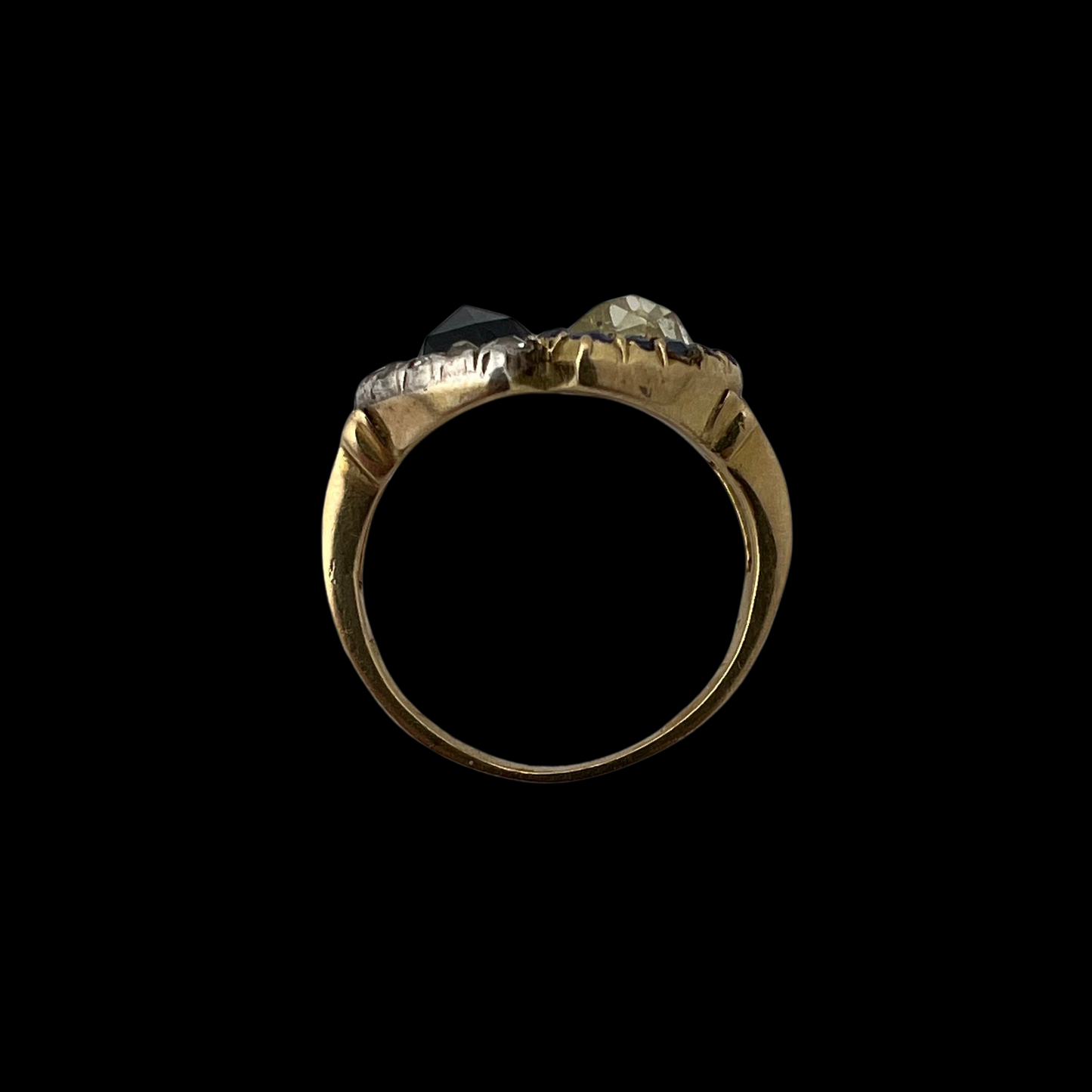Victorian Sapphire & Diamond Double Heart Ring