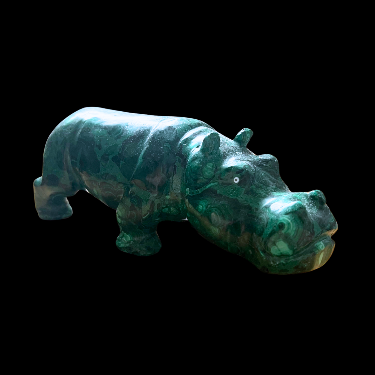 Malachite Carved Hippopotamus