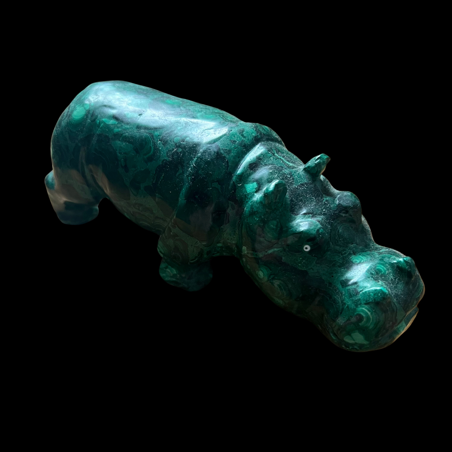 Malachite Carved Hippopotamus