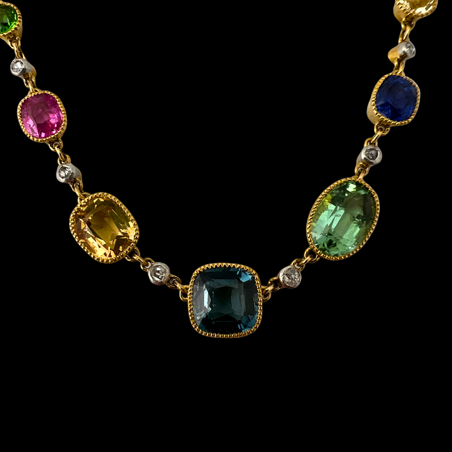 Victorian Multi-Gem Hanging Brooch