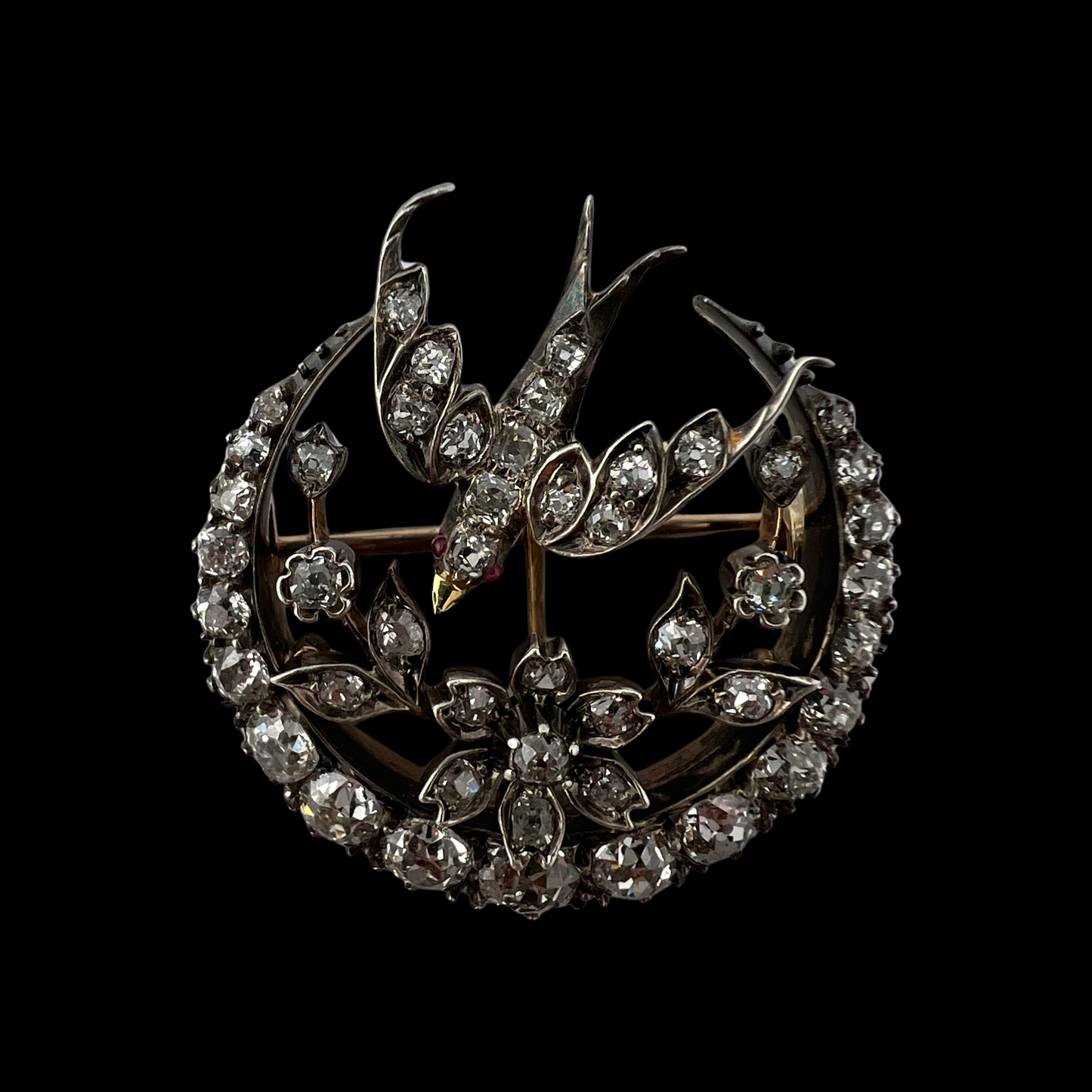 Victorian Diamond Swallow Brooch