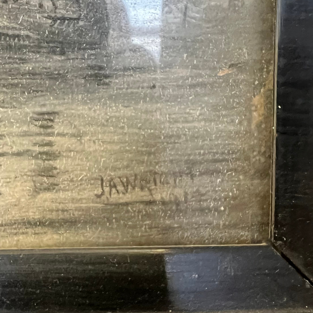 J.A Wright (1914) Watercolour Shipping Scene