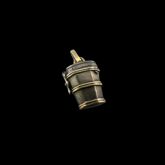 Victorian Gold and Silver Chimney Sweep/Man in Barrel Charm/Pendant